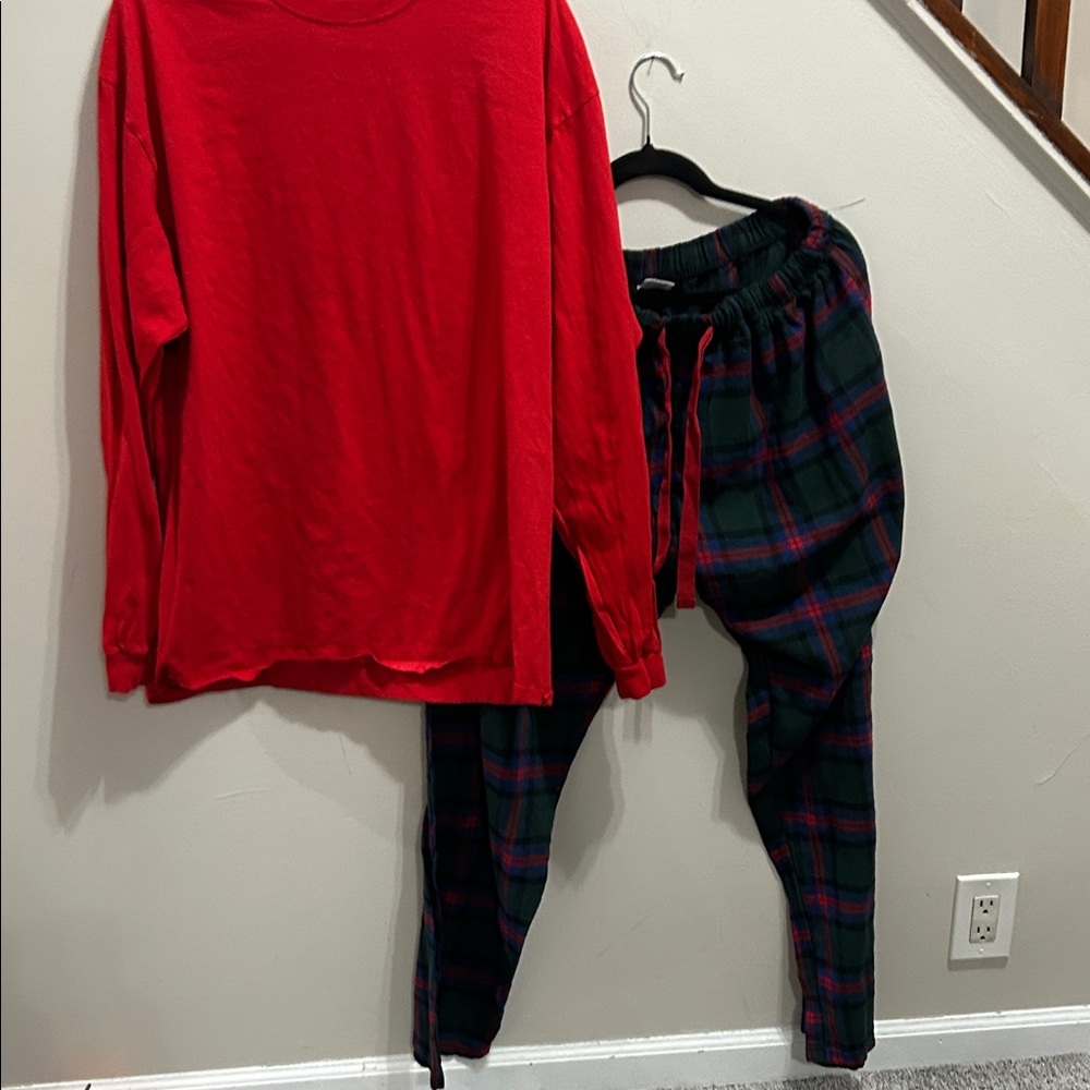 Red and Plaid Pajama Set